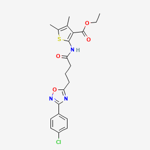 Ethyl 2-({4-[3-(4-chlorophenyl)-1,2,4-oxadiazol-5-yl]butanoyl}amino)-4,5-dimethylthiophene-3-carboxylate