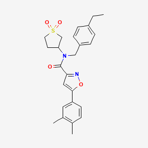 molecular formula C25H28N2O4S B11358398 5-(3,4-dimethylphenyl)-N-(1,1-dioxidotetrahydrothiophen-3-yl)-N-(4-ethylbenzyl)-1,2-oxazole-3-carboxamide 