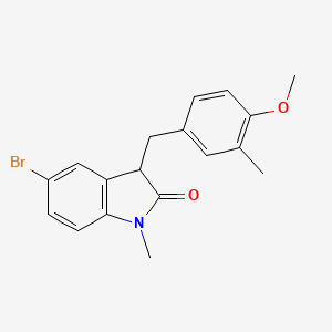 molecular formula C18H18BrNO2 B11358413 5-bromo-3-(4-methoxy-3-methylbenzyl)-1-methyl-1,3-dihydro-2H-indol-2-one 