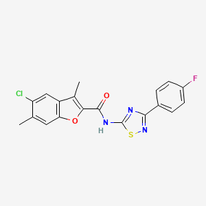 molecular formula C19H13ClFN3O2S B11358450 5-chloro-N-[3-(4-fluorophenyl)-1,2,4-thiadiazol-5-yl]-3,6-dimethyl-1-benzofuran-2-carboxamide 