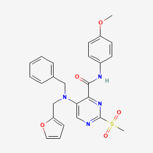 molecular formula C25H24N4O5S B11358456 5-[benzyl(furan-2-ylmethyl)amino]-N-(4-methoxyphenyl)-2-(methylsulfonyl)pyrimidine-4-carboxamide 