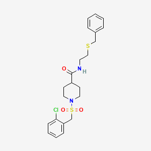 molecular formula C22H27ClN2O3S2 B11358484 N-[2-(benzylsulfanyl)ethyl]-1-[(2-chlorobenzyl)sulfonyl]piperidine-4-carboxamide 