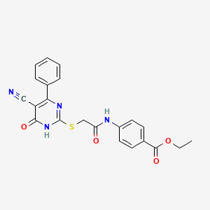 Ethyl 4-({[(5-cyano-6-oxo-4-phenyl-1,6-dihydropyrimidin-2-yl)thio]acetyl}amino)benzoate