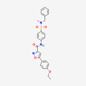 molecular formula C26H25N3O5S B11358524 N-{4-[benzyl(methyl)sulfamoyl]phenyl}-5-(4-ethoxyphenyl)-1,2-oxazole-3-carboxamide 