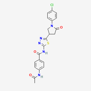 4-(acetylamino)-N-{5-[1-(4-chlorophenyl)-5-oxopyrrolidin-3-yl]-1,3,4-thiadiazol-2-yl}benzamide