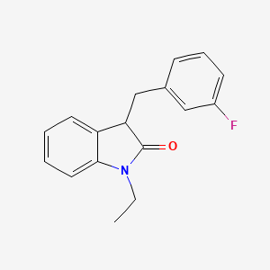 molecular formula C17H16FNO B11358557 1-ethyl-3-(3-fluorobenzyl)-1,3-dihydro-2H-indol-2-one 