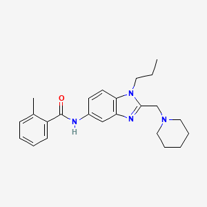 molecular formula C24H30N4O B11358570 2-methyl-N-[2-(piperidin-1-ylmethyl)-1-propyl-1H-benzimidazol-5-yl]benzamide 