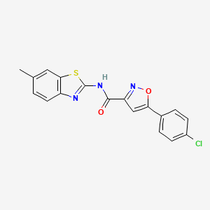 5-(4-chlorophenyl)-N-(6-methyl-1,3-benzothiazol-2-yl)-1,2-oxazole-3-carboxamide