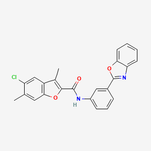 molecular formula C24H17ClN2O3 B11358587 N-[3-(1,3-benzoxazol-2-yl)phenyl]-5-chloro-3,6-dimethyl-1-benzofuran-2-carboxamide 