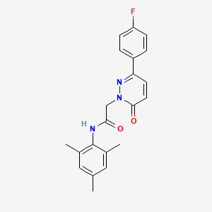 molecular formula C21H20FN3O2 B11358593 2-(3-(4-fluorophenyl)-6-oxopyridazin-1(6H)-yl)-N-mesitylacetamide 