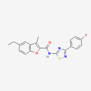 5-ethyl-N-[3-(4-fluorophenyl)-1,2,4-thiadiazol-5-yl]-3-methyl-1-benzofuran-2-carboxamide