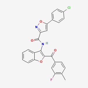 5-(4-chlorophenyl)-N-{2-[(3-fluoro-4-methylphenyl)carbonyl]-1-benzofuran-3-yl}-1,2-oxazole-3-carboxamide