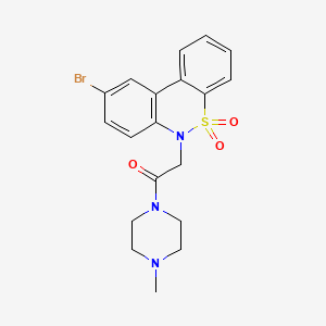 molecular formula C19H20BrN3O3S B11358612 2-(9-Bromo-5,5-dioxido-6H-dibenzo[C,E][1,2]thiazin-6-YL)-1-(4-methyl-1-piperazinyl)ethanone 