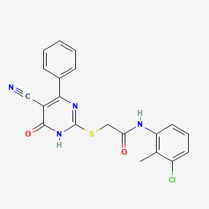 N-(3-Chloro-2-methylphenyl)-2-[(5-cyano-6-oxo-4-phenyl-1,6-dihydropyrimidin-2-YL)sulfanyl]acetamide