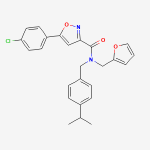 molecular formula C25H23ClN2O3 B11358637 5-(4-chlorophenyl)-N-(furan-2-ylmethyl)-N-[4-(propan-2-yl)benzyl]-1,2-oxazole-3-carboxamide 