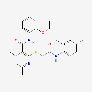 N-(2-ethoxyphenyl)-4,6-dimethyl-2-({2-oxo-2-[(2,4,6-trimethylphenyl)amino]ethyl}sulfanyl)pyridine-3-carboxamide