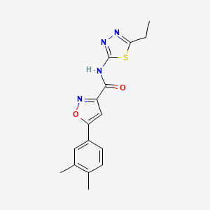 molecular formula C16H16N4O2S B11358660 5-(3,4-dimethylphenyl)-N-(5-ethyl-1,3,4-thiadiazol-2-yl)-1,2-oxazole-3-carboxamide 