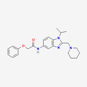 molecular formula C24H30N4O2 B11358671 2-phenoxy-N-[2-(piperidin-1-ylmethyl)-1-(propan-2-yl)-1H-benzimidazol-5-yl]acetamide 