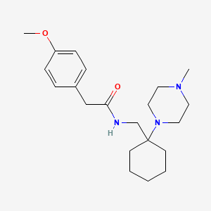 molecular formula C21H33N3O2 B11358682 2-(4-methoxyphenyl)-N-{[1-(4-methylpiperazin-1-yl)cyclohexyl]methyl}acetamide 