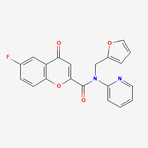 molecular formula C20H13FN2O4 B11358697 6-fluoro-N-(furan-2-ylmethyl)-4-oxo-N-(pyridin-2-yl)-4H-chromene-2-carboxamide 