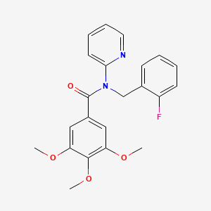 molecular formula C22H21FN2O4 B11358698 N-(2-fluorobenzyl)-3,4,5-trimethoxy-N-(pyridin-2-yl)benzamide 