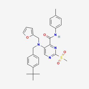 5-[(4-tert-butylbenzyl)(furan-2-ylmethyl)amino]-N-(4-methylphenyl)-2-(methylsulfonyl)pyrimidine-4-carboxamide