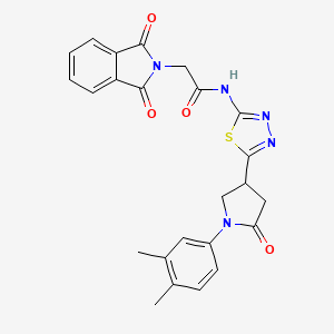 molecular formula C24H21N5O4S B11358766 N-{5-[1-(3,4-dimethylphenyl)-5-oxopyrrolidin-3-yl]-1,3,4-thiadiazol-2-yl}-2-(1,3-dioxo-1,3-dihydro-2H-isoindol-2-yl)acetamide 