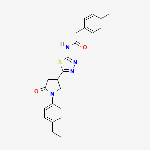 N-{5-[1-(4-ethylphenyl)-5-oxopyrrolidin-3-yl]-1,3,4-thiadiazol-2-yl}-2-(4-methylphenyl)acetamide