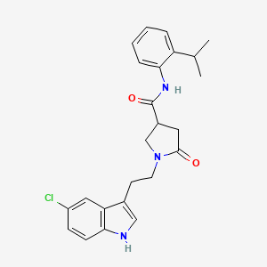 1-[2-(5-chloro-1H-indol-3-yl)ethyl]-5-oxo-N-[2-(propan-2-yl)phenyl]pyrrolidine-3-carboxamide