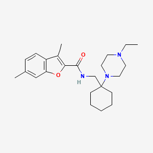 molecular formula C24H35N3O2 B11358815 N-{[1-(4-ethylpiperazin-1-yl)cyclohexyl]methyl}-3,6-dimethyl-1-benzofuran-2-carboxamide 