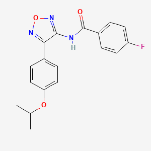 molecular formula C18H16FN3O3 B11358847 4-fluoro-N-{4-[4-(propan-2-yloxy)phenyl]-1,2,5-oxadiazol-3-yl}benzamide 