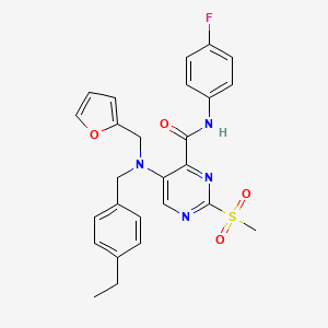 5-[(4-ethylbenzyl)(furan-2-ylmethyl)amino]-N-(4-fluorophenyl)-2-(methylsulfonyl)pyrimidine-4-carboxamide