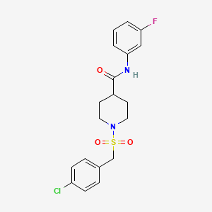 1-[(4-chlorobenzyl)sulfonyl]-N-(3-fluorophenyl)piperidine-4-carboxamide