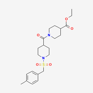 molecular formula C22H32N2O5S B11358897 Ethyl 1-({1-[(4-methylbenzyl)sulfonyl]piperidin-4-yl}carbonyl)piperidine-4-carboxylate 