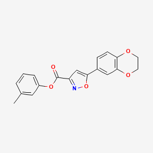 molecular formula C19H15NO5 B11358911 3-Methylphenyl 5-(2,3-dihydro-1,4-benzodioxin-6-yl)-1,2-oxazole-3-carboxylate 