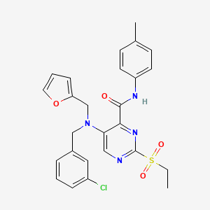 5-[(3-chlorobenzyl)(furan-2-ylmethyl)amino]-2-(ethylsulfonyl)-N-(4-methylphenyl)pyrimidine-4-carboxamide