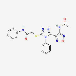 2-({5-[4-(acetylamino)-1,2,5-oxadiazol-3-yl]-4-phenyl-4H-1,2,4-triazol-3-yl}sulfanyl)-N-phenylacetamide