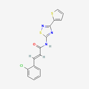 molecular formula C15H10ClN3OS2 B11358952 (2E)-3-(2-chlorophenyl)-N-[3-(thiophen-2-yl)-1,2,4-thiadiazol-5-yl]prop-2-enamide 