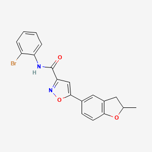 molecular formula C19H15BrN2O3 B11358962 N-(2-bromophenyl)-5-(2-methyl-2,3-dihydro-1-benzofuran-5-yl)-1,2-oxazole-3-carboxamide 