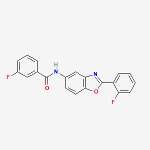 3-fluoro-N-[2-(2-fluorophenyl)-1,3-benzoxazol-5-yl]benzamide