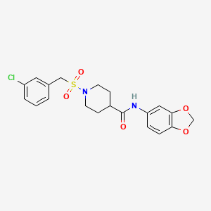 N-(1,3-benzodioxol-5-yl)-1-[(3-chlorobenzyl)sulfonyl]piperidine-4-carboxamide