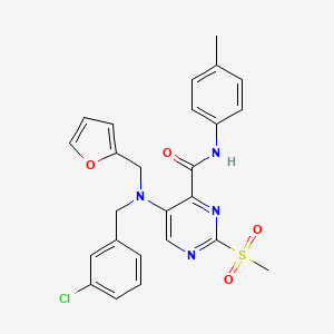 5-[(3-chlorobenzyl)(furan-2-ylmethyl)amino]-N-(4-methylphenyl)-2-(methylsulfonyl)pyrimidine-4-carboxamide