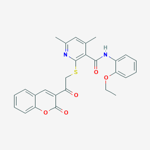 molecular formula C27H24N2O5S B11359030 N-(2-ethoxyphenyl)-4,6-dimethyl-2-{[2-oxo-2-(2-oxo-2H-chromen-3-yl)ethyl]sulfanyl}pyridine-3-carboxamide 