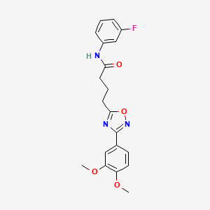 4-[3-(3,4-dimethoxyphenyl)-1,2,4-oxadiazol-5-yl]-N-(3-fluorophenyl)butanamide