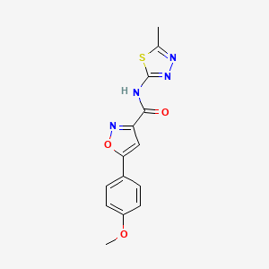 molecular formula C14H12N4O3S B11359059 5-(4-methoxyphenyl)-N-(5-methyl-1,3,4-thiadiazol-2-yl)-1,2-oxazole-3-carboxamide 