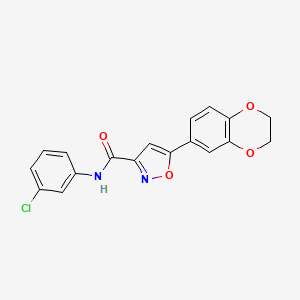 molecular formula C18H13ClN2O4 B11359079 N-(3-chlorophenyl)-5-(2,3-dihydro-1,4-benzodioxin-6-yl)-1,2-oxazole-3-carboxamide 