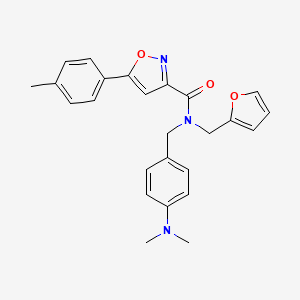 molecular formula C25H25N3O3 B11359129 N-[4-(dimethylamino)benzyl]-N-(furan-2-ylmethyl)-5-(4-methylphenyl)-1,2-oxazole-3-carboxamide 