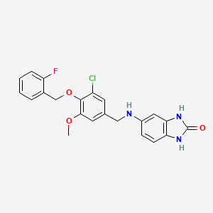 5-({3-chloro-4-[(2-fluorobenzyl)oxy]-5-methoxybenzyl}amino)-1,3-dihydro-2H-benzimidazol-2-one