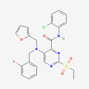 N-(2-chlorophenyl)-2-(ethylsulfonyl)-5-[(2-fluorobenzyl)(furan-2-ylmethyl)amino]pyrimidine-4-carboxamide