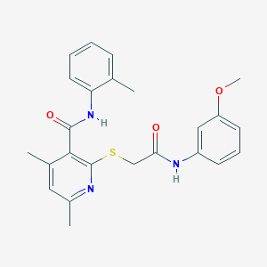 2-({2-[(3-methoxyphenyl)amino]-2-oxoethyl}sulfanyl)-4,6-dimethyl-N-(2-methylphenyl)pyridine-3-carboxamide